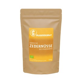 Tausendkraut Premium Organic Cedar Nuts - 200 g - Pine Nuts - Best Quality - High Product Safety - Organic Certified - German Company - From the Siberian Swiss Pine