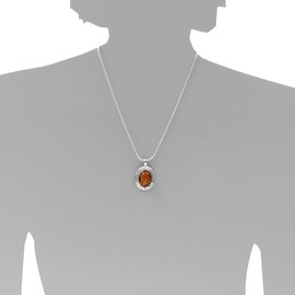 Ostsee-Schmuck Michelle Necklace with Pendant 925/000 Silver Amber, amber, Amber