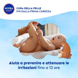 NIVEA BABY Cambio Pannolino Pasta Protettiva 100ml, Crema cambio pannolino lenitiva ed emolliente, Pasta cambio pannolino con Latte di Mandorla e Vitamine, Crema corpo neonato per una protezione 12h