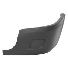 KUAFU RH Front Bumper End Cap+Reinforcement Compatible with 2008-2017 Freightliner Cascadia Bumper Cover Reinforcement Face Impact Bar Crossmember W/O Fog Light Hole Black Passenger Side