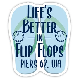 Piers 62 Washington Beach Souvenir Vinyl Decal Sticker 4 Inch