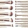 15 Piezas Brochas De Maquillaje Profesional Color Marrón