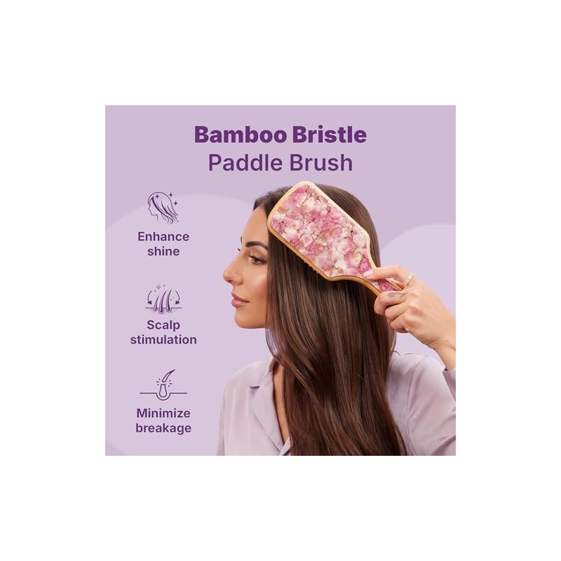 Goody Luxe - cepillo para polvo de paleta rosa, cerdas