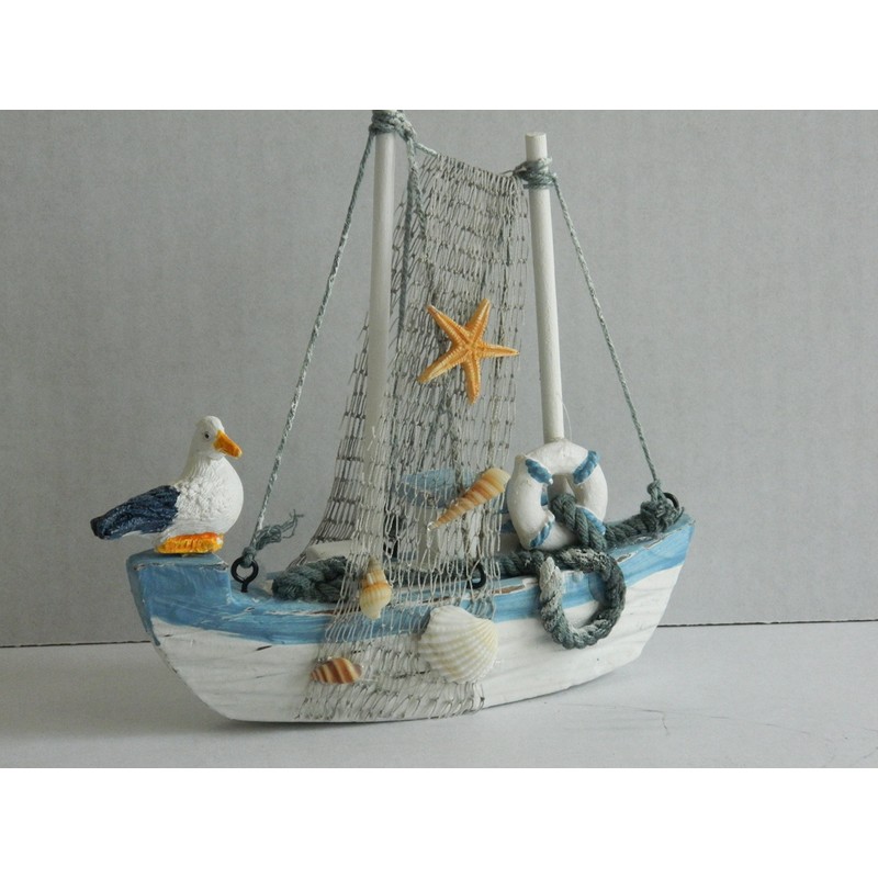 Wooden Fishing Boat Ornament