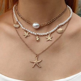 HUASAI Shell Necklace for Women Trendy White Seashell Necklace Puka Jewelry Summer Outfits for Women Beach Jewelry Accessories