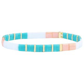KELITCH Tila Miyuki Beads Bracelets Colorful Strand Stretch Bracelets Mixed Friendship Bracelets - 03F