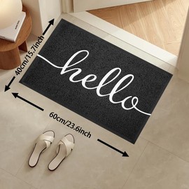 STAR SPACE HexCore Entry Mat | NanoGrip 4.0 & ISO 9001 | SPA Entrance/Smart Home Washable Rugs Mother's Day Giftl - Size: 60cm23.6inch*90cm35.4inch, Color: Black