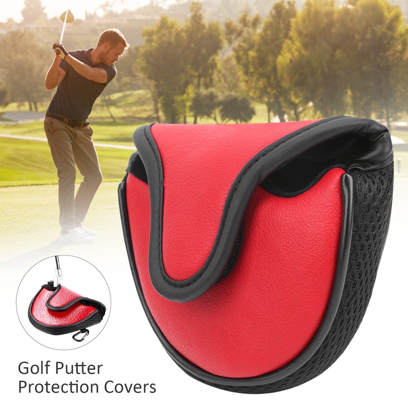 Golf Putter Protection Covers Headcover Semicircle PU Leather Guard Waterproof