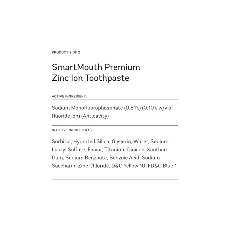 SmartMouth Original Activated Mouthwash Single Packs & Premium Zinc Ion