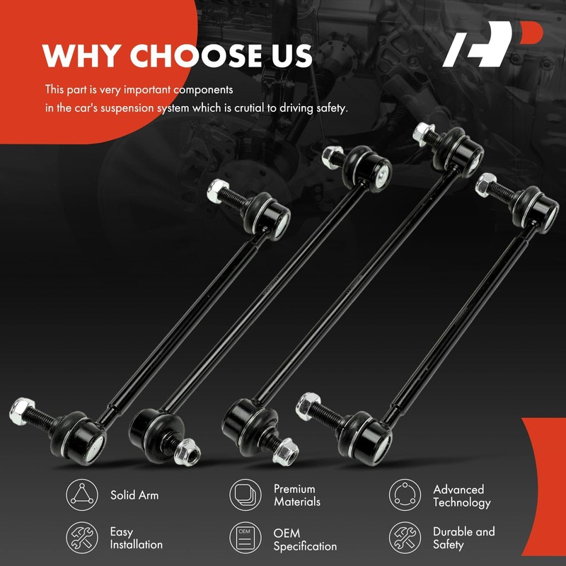 A-Premium Set of 4, Front and Rear Sway Bar Link