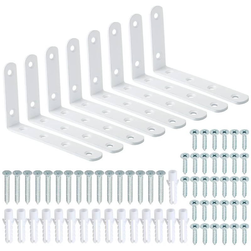 Mooche 8PCS Shelf Bracket Wall Mount Corner Brace Wall Support
