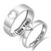 DAOCHONG Pair of Rings Set 925 Sterling Silver Matching Heart