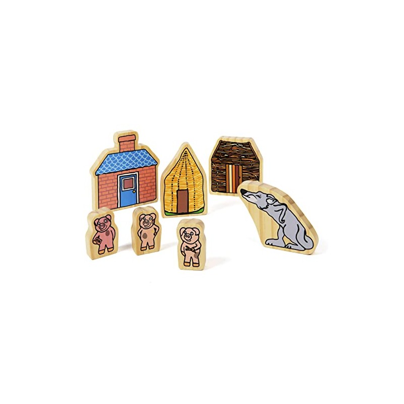 Yellow Door YD0112 Three Little Pigs Wooden Character Set