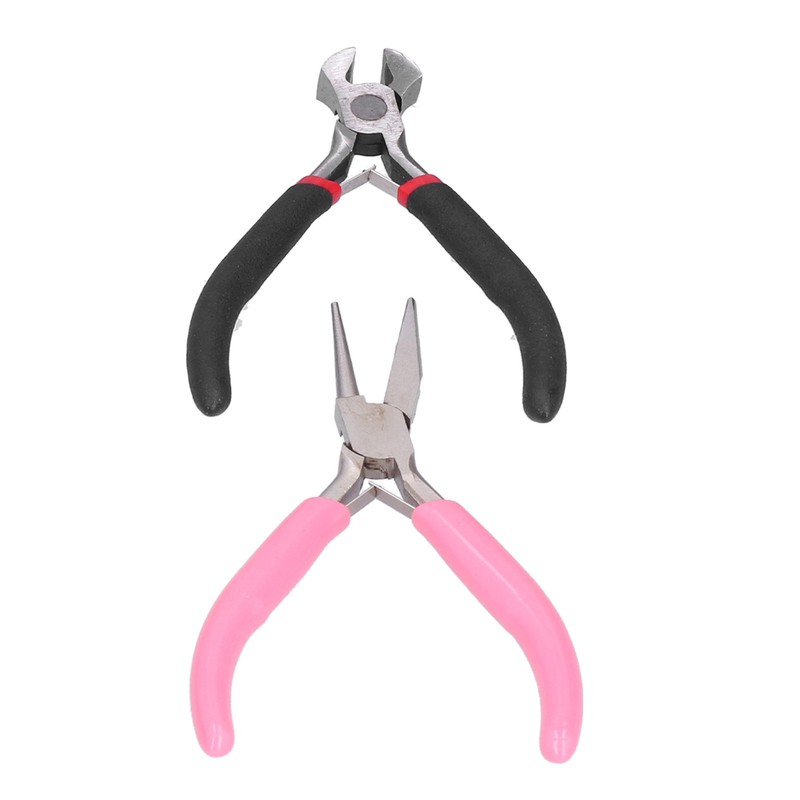 5Pcs Pliers Kit Diagonal Flat Nosed Bail Making Jewelry Pliers