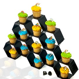 Black Honeycomb Hexagon Cake Display Stand