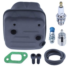 Adefol Chainsaw Exhaust Muffler and Gasket 8pcs Kit For Husqvarna 357 359 357XP with Muffler Bolt, Spark Plug, Decompression Valve, Fuel Filter, Fuel Line Replacement Parts for 503917601 Accessories