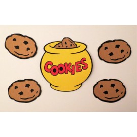 Sesame Street Cookie Jar Cookies 5Pcs Die Cut Paper Scrapbook Embellishment