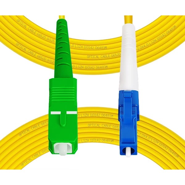 Fibergaga-10m(33ft) OS2 LC/UPC to SC/APC Fiber Patch Cable, Single Mode,