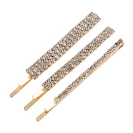 Mikinona 3pcs Hairpin Rhinestones Women Hairpin Clip for Ponytail Accessory Fashion Barrette
