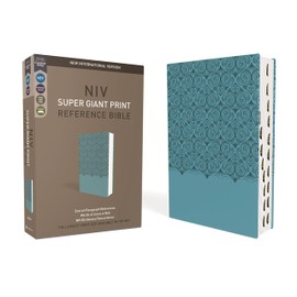 NIV, Super Giant Print Reference Bible (Font Size: 16.5-point), Leathersoft, Teal, Red Letter, Thumb Indexed, Comfort Print