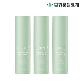 Kim Jeong-moon Aloe Cure 2X Cream Moisture Stick Balm 3pcs / 김정문알로에  큐어 2X크림 수분 스틱밤 3개