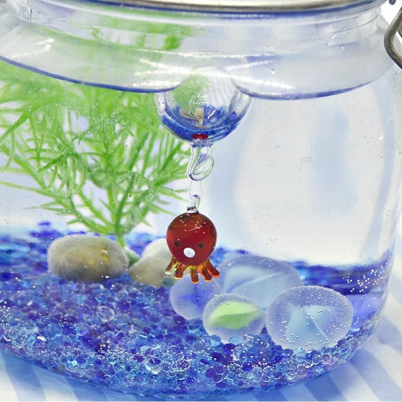 Faukart Cute Handmade Glassware Floating Octopus Width: 10 Balls: 20mm
