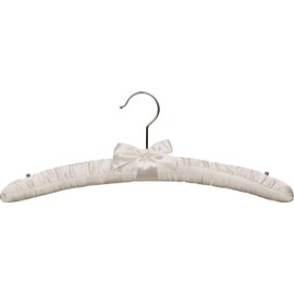 The Great American Hanger Company Satin Padded Top Hanger, Ivory Finish with Chrome Hardware, Box of 24