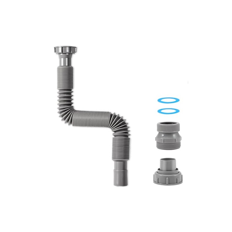 1 1/2" Flexible Drain Hose, Extendable Flexible Sink Drain Hose