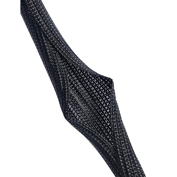 ZEMAN Semi-Rigid Wrappable Split Woven Sleeving Cord Protector Tubing, Self-Wrapping