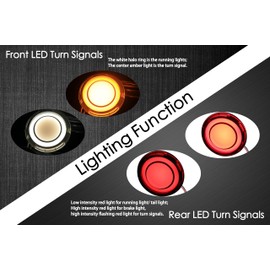 LIUJJYH Diffusion 1157 Front Rear LED Turn Signal Light, 2 Inch Bullet Brake Running Lights Compatible with Harley Road King Softail Touring Sportster Street Glide