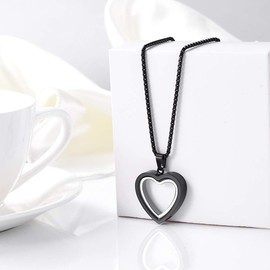 Zeqingjw Glass Cremation Jewelry Necklace with Heart Memorial Locket for Ashes - Stainless Steel Keepsake Urn Pendants