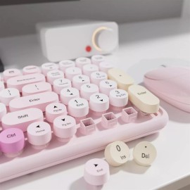 NEOBELLA Rainbow Colorful Keyboard & Mouse Combo Wireless Gradient Color Retro