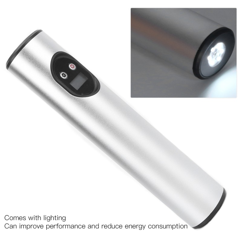 Cordless Air Pump Portable Multifunctional Rechargeable Digital Display Lighting InflatorSilver