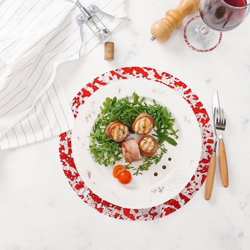 sourcing map 24pcs Disposable Placemats, 6.3 Inch Foil Metallic Place