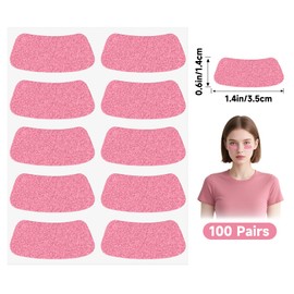 Anwyll Eye Black Stickers - 100Pairs Glitter Pink Accessory Sport Eye Black Sticker Football Baseball Softball Under Eyeblack Strips Stickers with White Pencil for Kid Adult Sport Game Party Favors