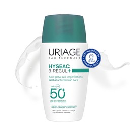 Uriage Hyseac 3-Regul+ SPF50+ 50ml - Tratamiento 2 en 1 anti-imperfecciones y protección UVA/UVB - Ácido salicílico y Zinc, matifica e hidrata, textura ultra-ligera, no comedogénico - Recomendado por dermatólogos