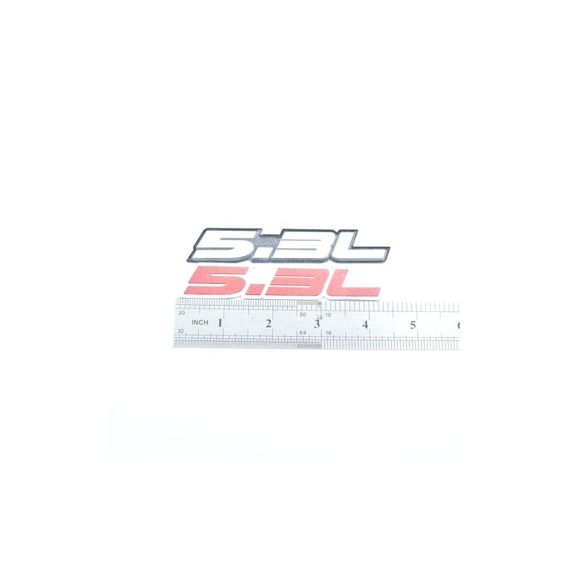 Pair Set 5.3L Liter Embossed Highly Polished Real Aluminum Auto