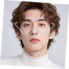 Baluue 2pcs Shaped Rhinestone Eyeglass Frames Without Lenses Glittering Costume