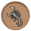 Silver Scorpion Patrol Patch - 2" Diameter Round Embroidered Patch