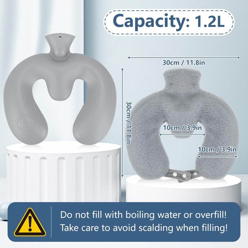 SelfTek Neck and Shoulder Hot Water Bottle for Adults 1.2L