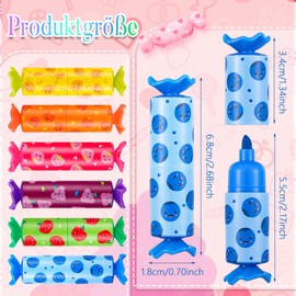 Newofview Pack of 12 Mini Highlighters for Children, Candy Highlighter, Cute Highlighter Pen Marker Set for Gifts, Party, Birthday, School