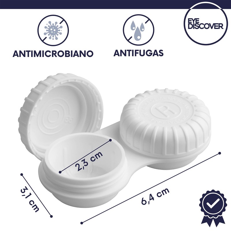 EYE DISCOVER Antimicrobial Glasses Case, Premium Case with Leak-proof Screw