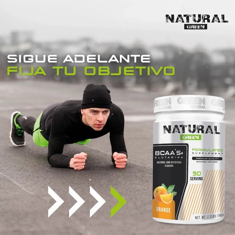 Aminoácidos Bcaas Glutamina Green 1kg Sabores