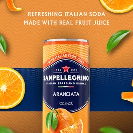 Sanpellegrino Italian Sparkling Drink Aranciata, Sparkling Orange Beverage, 24 Pack Of Cans