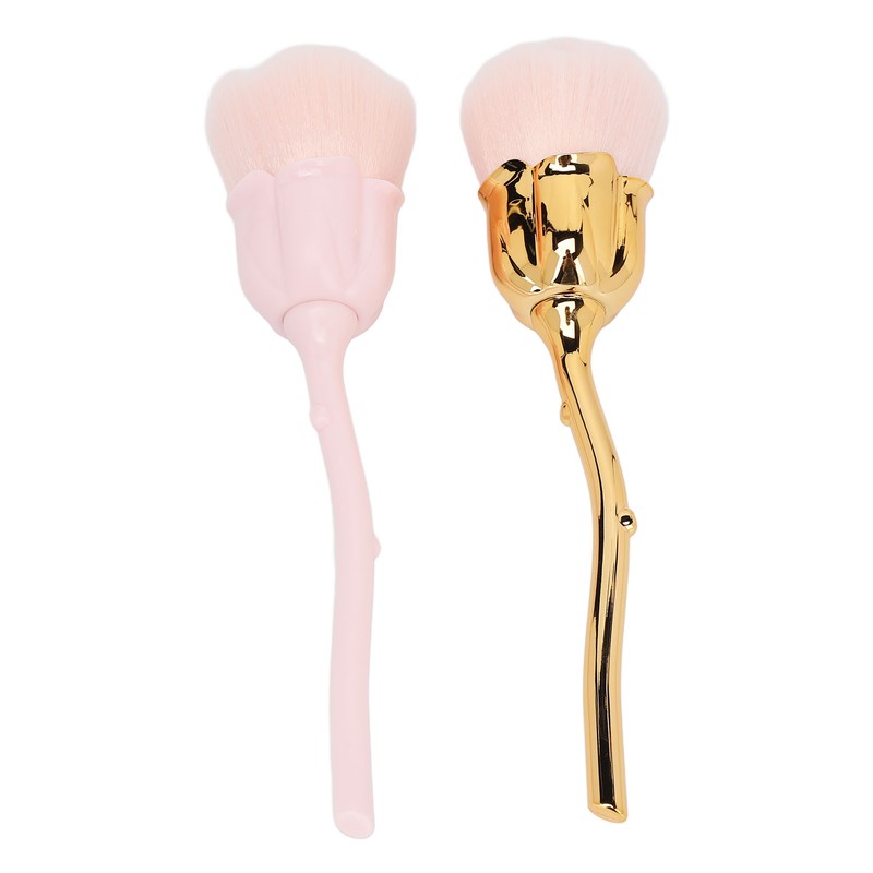2pcs Nail Dust Remover Pink Rose Nail Powder Cleaning Brush