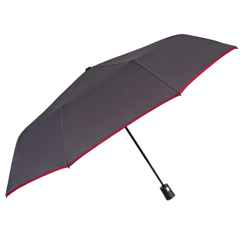 PERLETTI Black Men's Automatic Umbrella with Pattern - Windproof Pocket