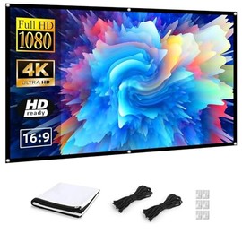 100-Inch Projector Screen with Rope Perfect for Immersive Viewing