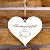 Engraved Heart Door Sign 13 x 12 cm (Hereingehoppelt Kaninchen,