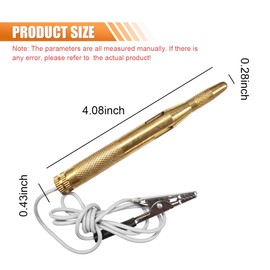 GAOLAOSY Test Light Automotive, 6V-12V-24V DC Car Bidirectional Electrical Circuit Test Pen with Alligator Clip & Long Probe, Heavy Duty LED Voltage Fuse Tester for Car SUV RV Truck(Metal)