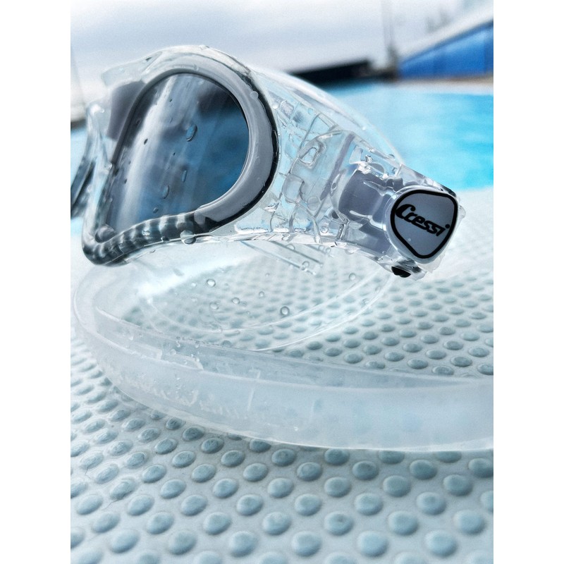 Cressi Cobra Anti Fog Premium Swim Goggles Mask - Clear/Black,